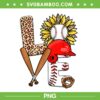 Baseball Apparel Love Leopard PNG, Baseball Sunflower PNG, Love Baseball PNG