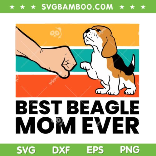 Best Beagle Mom Ever SVG PNG, Retro Mom Paw Fistbump SVG, Beagle Mama DXF SVG PNG EPS