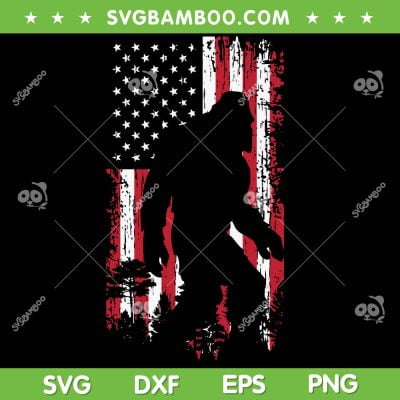 Big Foot American Flag Patriotic SVG PNG, 4th Of July Big Foot SVG, USA Flag Patriotic DXF SVG PNG EPS