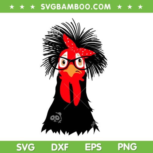Black Chicken Lady SVG PNG, Funny Lady Chicken SVG, Black Chicken DXF SVG PNG EPS