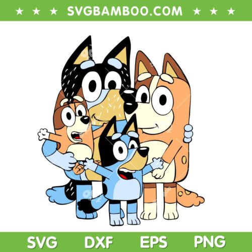 Bluey Family SVG PNG, Bluey The Family Abbey Road SVG, Cartoon Bluey DXF SVG PNG EPS