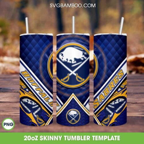 Buffalo Sabres Logo Tumbler Template PNG, NHL Football Team Tumbler Wrap PNG, NHL Hockey Tumbler 20oz Skinny PNG