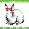 Bunny Mom With Bandana SVG PNG, Easter Bunny With Bandana SVG, Rabbit Easter Day DXF SVG PNG EPS