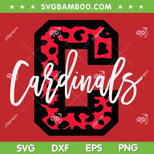 Cardinals Football Leopard SVG PNG, Cardinals Leopard SVG, Football Team DXF SVG PNG EPS