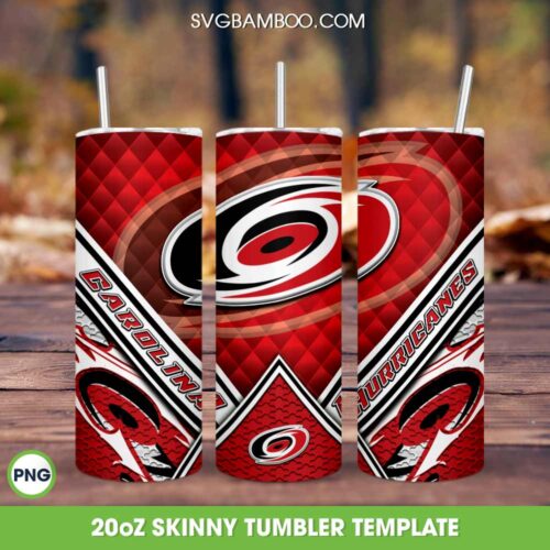 Carolina Hurricanes Football Tumbler Template PNG, Hurricanes Logo Tumbler Wrap PNG, NHL Football Team Tumbler 20oz Skinny PNG