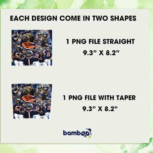 Chicago Bears Football Teams Tumbler Wrap, Chicago Bears Logo Tumbler Template Sublimation, NFL Bears 20oz Skinny Tumbler PNG