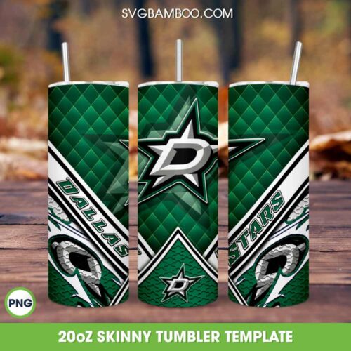 Dallas Stars Football Tumbler Template PNG, Dallas Stars Logo Tumbler Wrap PNG, Hockey Team Tumbler 20oz Skinny PNG