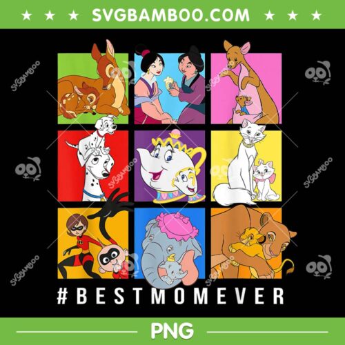 Disney Characters Best Mom Ever PNG, Disney Mother's Day PNG, Best Mom Ever PNG