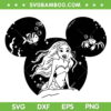 Disney Mouse Black Ariel Princess SVG PNG, Disney The Little Mermaid African American SVG, Princess Ariel DXF SVG PNG EPS