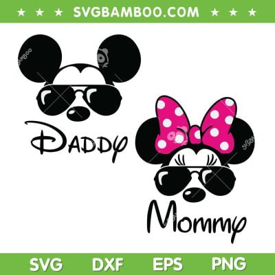 Disney Mouse Daddy Mommy SVG PNG, Mickey And Minnnie Mouse Dad Mom SVG, Daddy And Mommy DXF SVG PNG EPS Disney Mouse Daddy Mommy SVG PNG, Mickey And Minnnie Mouse Dad Mom SVG, Daddy And Mommy DXF SVG PNG EPS