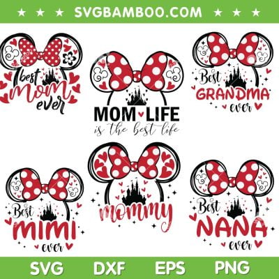 Disney Mouse Ear Mom SVG Bundle, Minnie Mouse Happy Mothers Day SVG Bundle, Mom Life DXF SVG PNG EPS Disney Mouse Ear Mom SVG Bundle, Minnie Mouse Happy Mothers Day SVG Bundle, Mom Life DXF SVG PNG EPS