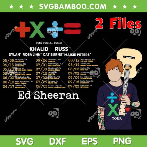 Ed Sheeran Concert 2023 SVG PNG, 2 Files The Mathematics Tour SVG, American Tour Ed Sheeran DXF SVG PNG EPS