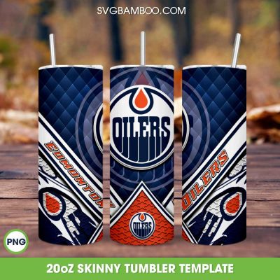 Edmonton Oilers Tumbler Template PNG, NHL Edmonton Football Tumbler Wrap PNG, Hockey Teams Tumbler 20oz Skinny PNG