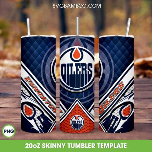 Edmonton Oilers Tumbler Template PNG, NHL Edmonton Football Tumbler Wrap PNG, Hockey Teams Tumbler 20oz Skinny PNG