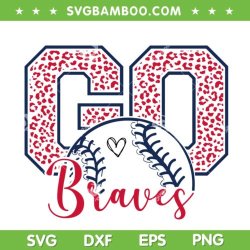 Go Braves Leopard SVG PNG, Braves Baseball Cheetah SVG, Braves Logo DXF SVG PNG EPS