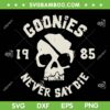 Goonies Never Say Die SVG PNG, The Goonies Band 1985 SVG, Goonies Skull DXF SVG PNG EPS