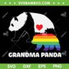 Grandma Panda LGBT SVG PNG, LGBTQ Panda Kids SVG, LGBTQ Panda Bear DXF SVG PNG EPS