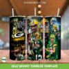 Green Bay Packers Football Team Tumbler Wrap, NFL Green Bay Packers Tumbler Template Sublimation, Football Team 20oz Skinny Tumbler PNG