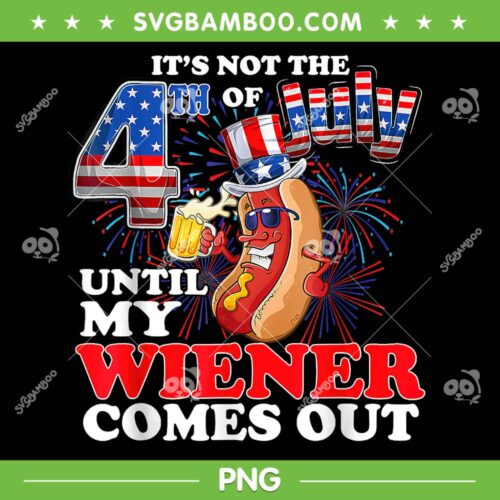 Hot Dog Until My Wiener Comes Out PNG, Funny Hot Dog 4th of July PNG, Hot Dog American Flag PNG