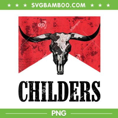 Howdy Childers Bull Skull Western PNG, Country Childers Cowboy PNG, Childers Bull Skull PNG