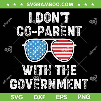 I Don't Co parent With The Government SVG PNG, Sunglasses American Flag SVG, Funny Government DXF SVG PNG EPS