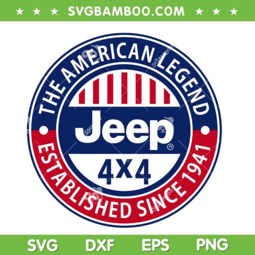 Jeep The American Legend SVG PNG, Circle American Jeep Car SVG, Jeep Life DXF SVG PNG EPS
