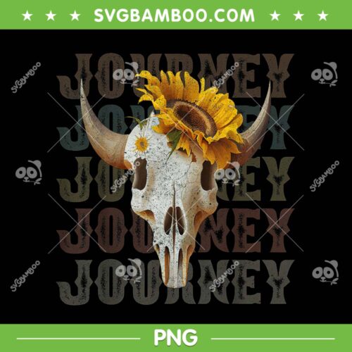 Journey Vintage Retro PNG, Journey Flower Crown Cow PNG, Journey Band PNG
