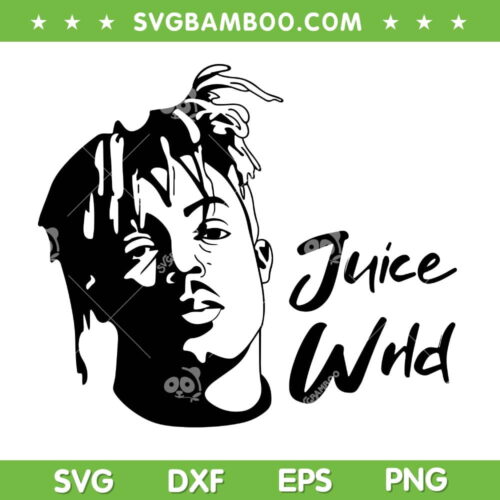 Juice WRLD Singer SVG PNG, Potrait Black And White SVG, Juice Wrld Rapper DXF SVG PNG EPS