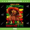 July 4th Juneteenth 1865 Because My Ancestors Afro Women PNG, Weren't Free In 1776 PNG, Juneteenth Day PNG