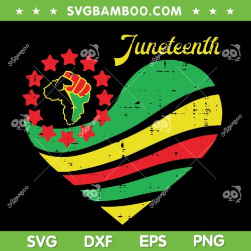 Juneteenth Heart Africa Fist SVG PNG, Juneteenth 1865 SVG, Peace Love Juneteenth DXF SVG PNG EPS