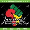 Juneteenth Know Your History SVG PNG, Freedom Day SVG, Juneteenth 1865 DXF SVG PNG EPS