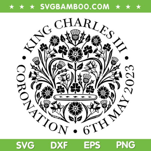 King Charles III Coronation 2023 SVG PNG, Black and White King Charles SVG, England King DXF SVG PNG EPS