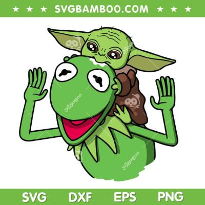 Kermit And Baby Yoda SVG PNG, Star Wars Cute Grogu SVG, Cute Baby Yoda DXF SVG PNG EPS