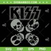 Kiss Band SVG PNG, Skulls Rock Band SVG, Kiss Rock Logo Band DXF SVG PNG EPS