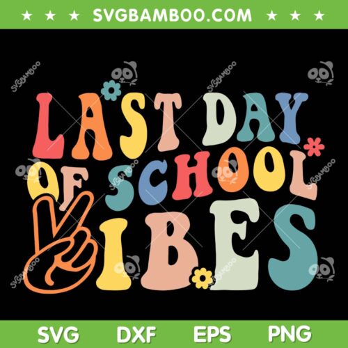 Last Day Of School Vibes Retro SVG PNG, Vintage Teacher Field Day SVG, Last Day Of School DXF SVG PNG EPS