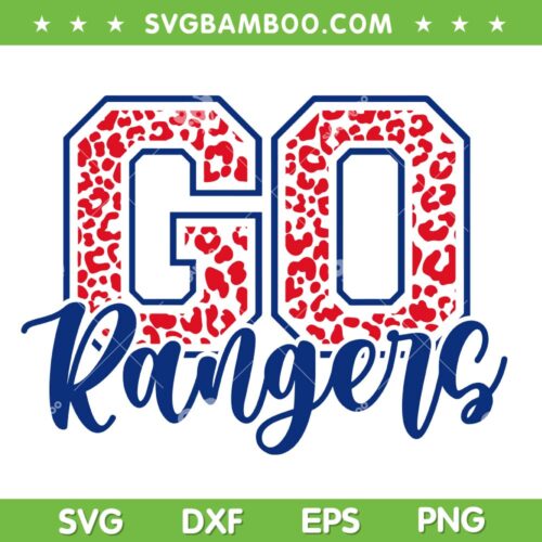 Leopard Go Rangers SVG PNG, Texas Rangers Baseball SVG, Go Rangers DXF SVG PNG EPS