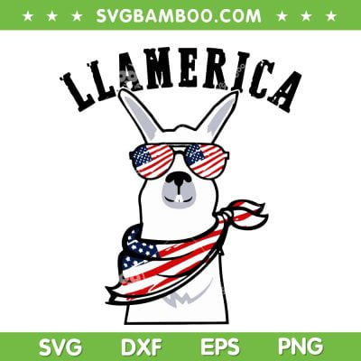 Llamerica Llama 4Th Of July SVG PNG, Llama American Flag SVG, Funny Llamerica DXF SVG PNG EPS