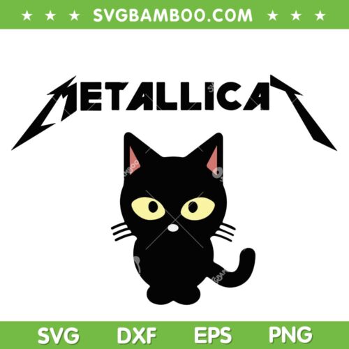 Metallica Black Cat SVG PNG, Cat Music Rock Heavy Metal SVG, Metal Cat DXF SVG PNG EPS