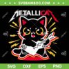 Metallicat Funny Cat Music SVG PNG, Black Cat Metallicat SVG, Animal Music DXF SVG PNG EPS