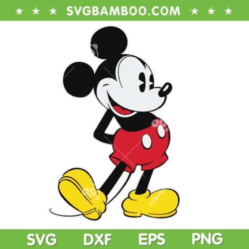 Mickey Mouse Classic Pose SVG PNG, Disney Character Mickey Mouse SVG, Classic Disney DXF SVG PNG EPS