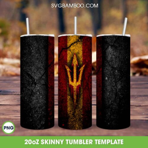 Arizona State Sun Devils Football Tumbler Template PNG, Arizona State Sun Devils Tumbler Wrap PNG, NFL Football Tumbler 20oz Skinny PNG