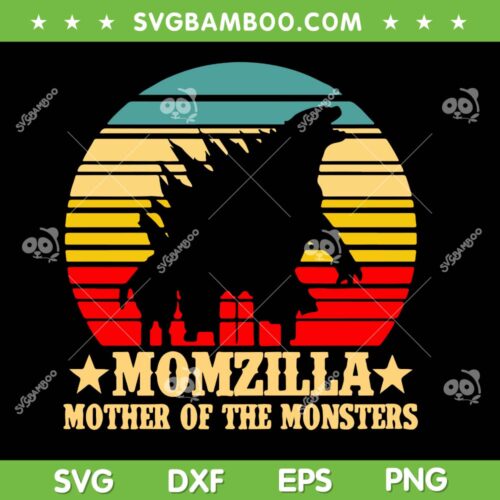 Momzilla Mother Of The Monsters SVG PNG, Retro Happy Mothers Day SVG, Vintage Momzilla DXF SVG PNG EPS