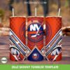 NHL New York Islanders Tumbler 20oz Skinny PNG, NY Islanders Logo Tumbler Wrap PNG, Hockey Team Tumbler Template PNG