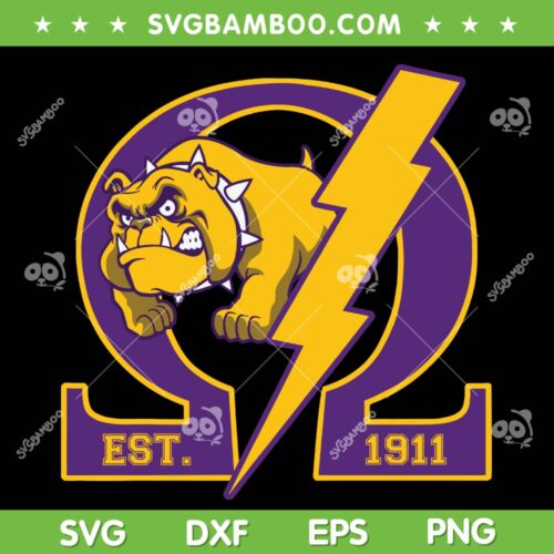 Omega 1911 Bulldog SVG PNG, Vintage Bulldog Est 1911 SVG, Omega Psi Phi DXF SVG PNG EPS