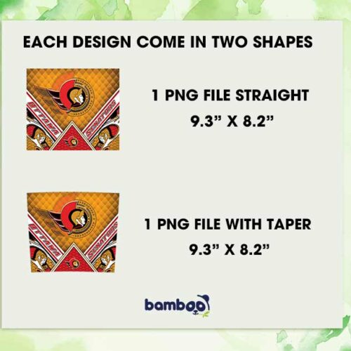 Ottawa Senators Football Tumbler 20oz Skinny PNG, NHL Ottawa Senators Tumbler Wrap PNG, Hockey Logo Tumbler Template PNG