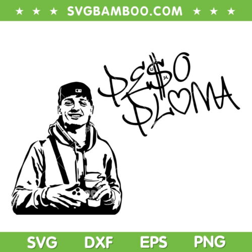 Peso Pluma Black And White SVG PNG, Peso Pluma Signature SVG, Funny Singer And Rapper DXF SVG PNG EPS