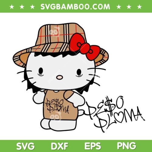 Peso Pluma Hello Kitty SVG PNG, Funny Peso Pluma SVG, Peso Pluma Signature DXF SVG PNG EPS