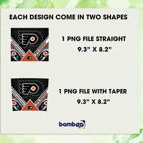 NHL Philadelphia Flyers Tumbler 20oz Skinny PNG, Philadelphia Flyers Logo Tumbler Wrap PNG, Sports Logo Tumbler Template PNG