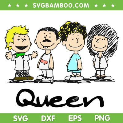 Queen Band Chibi SVG PNG, Rock Band Queen SVG, Queen Band Peanuts Characters DXF SVG PNG EPS Queen Band Chibi SVG PNG, Rock Band Queen SVG, Queen Band Peanuts Characters DXF SVG PNG EPS