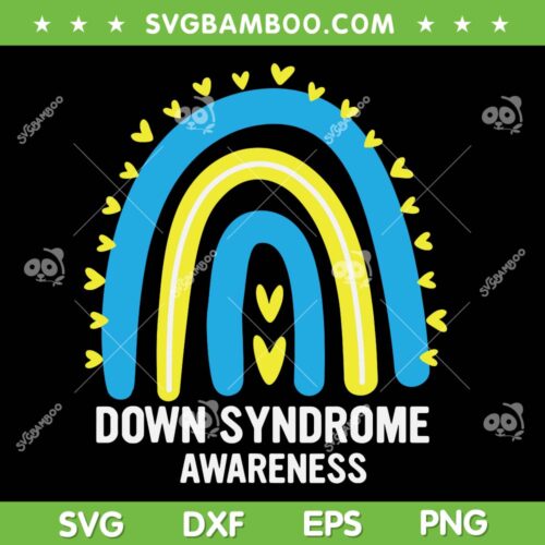 Rainbow Down Syndrome Awareness SVG PNG, Peace Love T21 SVG, Down Syndrome DXF SVG PNG EPS&nbsp;